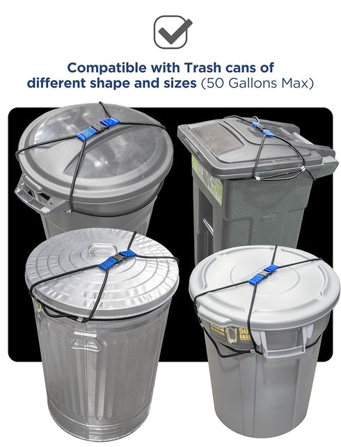 ENCASED Trash Can Lock for Animals, Heavy Duty Bungee Cord Outdoor Garbage Lid Lock (Trash Can Not Included)