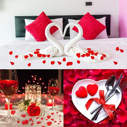 Ouddy Decor 3000 Pcs Artificial Rose Petals for Valentine's Wedding Decor, Bridal Party Home Decorations, Red