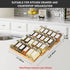 24 Jars,216 Labels,25 4 Drawers,Cabinets,Countertop,11" 15.8" Spice Drawer Organizer with Spice Non-slip Rubber, Bamboo