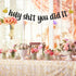Black Glitter Holy Shit You Did It Banner - Congrats Grad Sign - Funny Graduation Party Decorations