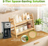 SQUISHYSOFTIES 2 Countertop Counter Wicker Look Coffee Station Organizer, Tier Bamboo Mug Holder Organizer, Kitchen