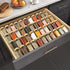 Spice Drawer Organizer 4 Tier, Acrylic Seasoning Organizer Rack, Clear Spice Rack Tray, Expandable from 9" to 18" (Jars