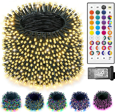 35 Colors Changing Christmas Lights, 98FT 300 LED 4th of July String
