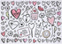Iconikal Color-Your-Own 2-Sided Reversible Disposable Paper Place Mats, Valentine's, 14 x 10-inches, 22-Count