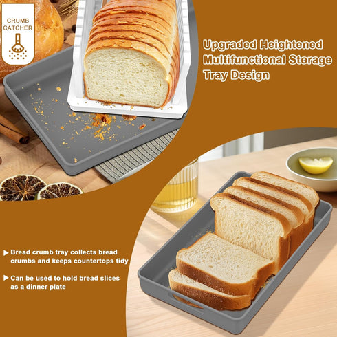 Kiss Core Upgrade Bread Slicer for Homemade Bread, Bread Slicer Guide Adjustable Width and Thickness, Foldable