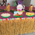Palm Leaf Serving Trays | 12 Pcs Green Plastic Hawaiian Snack Trays | Tropical Party Serving Platter for BBQ, Summer