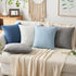 MIULEE Pack of 2 Decorative Linen Burlap Coastal Pillow Covers, 18x18 Inch Light Blue for Home Decor