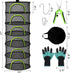 BRIVADO 6 24" Herb Drying Rack Hanging Mesh Layer with Zipper, Gloves, Garden Pruning Shear, Hook & Carabiner Clip