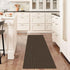 Boho 2x5 Ft Runner Rug, Washable Cotton Kitchen Runner with Rubber Backing for Hallways, Bedroom, Brown