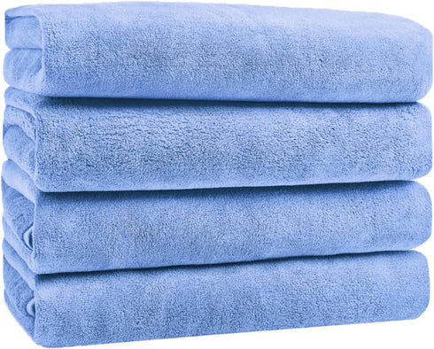 GraceAier Microfiber Bath Towels 4 Pack, 28x56 Inch Coral Velvet Quick Dry Towel