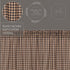 VHC Brands Bingham Star Plaid Valance, Cotton, 16x72 in Black