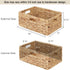 Water Hyacinth Storage Basket with Built-in Handles, StorageWorks Large Rectangular Wicker Basket, 1 Pack