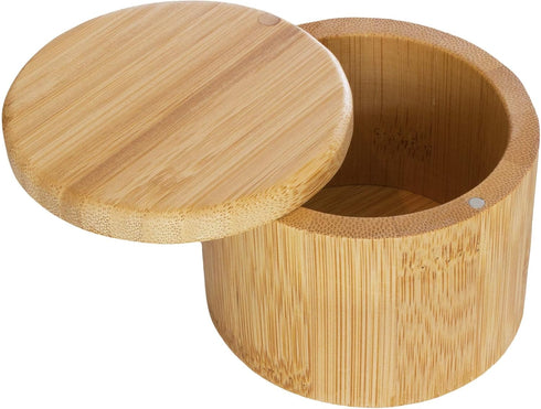 Totally Bamboo Salt Cellar with Swivel Lid – Bamboo Spice Box Storage Container for Kitchen Countertop – Ideal for Sea