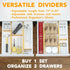 SpaceAid Bamboo Drawer Dividers with Inserts and Labels, Adjustable Kitchen Drawer Organizers, 4 Dividers (17-22 in)
