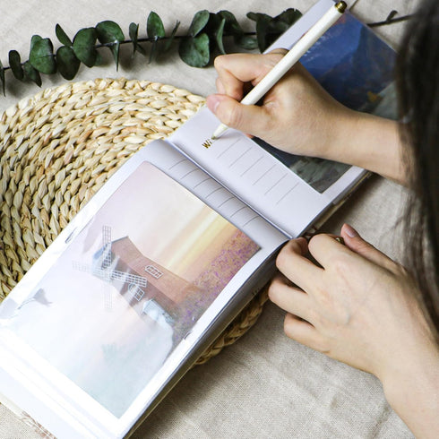 Holoary Photo Album 4x6, Holds 50 Horizontal Photos, Memo Writing Area, Small Photo Book for Travel, Vacation