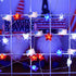 2 100 4th 34Ft 8 PASUTO Pcs LED of July Decorations American Flag & Star Fairy Lights Battery Operated, Mini Red White