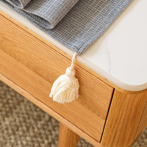 63" 19.7" Modern Coffee Table Cover with Pockets, Scratch-Resistant Coffee Table Runner for Winter & Spring, Warm Soft