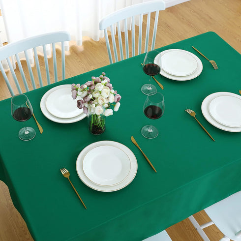 FOLINS&HOME Green Rectangle Tablecloth - 60 x 84 Wrinkle Free Waterproof Polyester Table Cover for Party, Indoor,