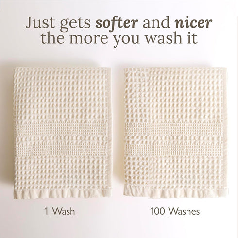 Set 4, GILDEN TREE Waffle Towels Wash Cloths for Showering, Exfoliating Washcloth Face Towels, Quick Dry Towel Cotton