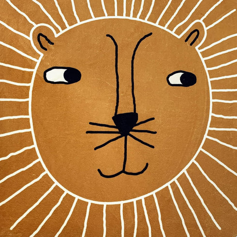 4Ft, USTIDE Kids Rug Round Round Lion Play Mat Non Slip Kids Circle Rug Soft Nursery Rug Wahable Floor Carpet