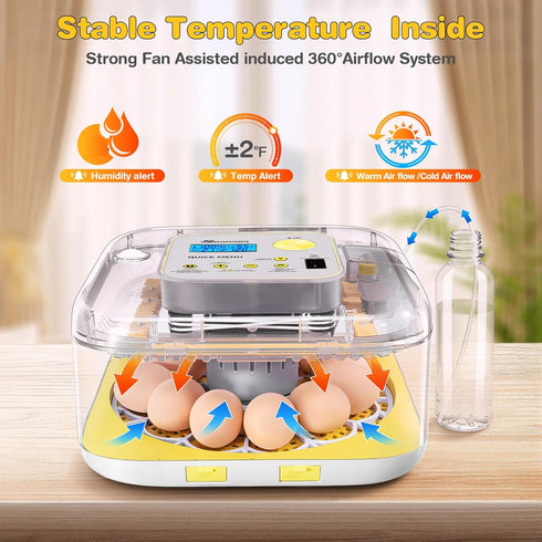 Eggs-12 2026 360 Incubator for Hatching Egg Capacity, Newly Upraded Auto Humidification, Temperature & Humidity