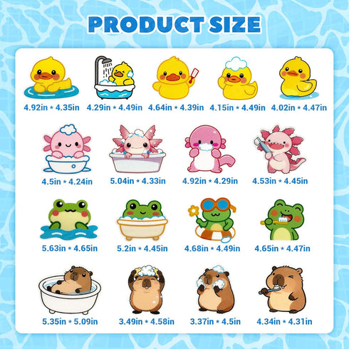 17PCS UNEEDE Kids Bathtub Mat with Non Slip Bathtub Stickers, Non Slip Shower Mat for Toddlers, Washable Anti Slip Tub
