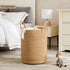 60L 15Dx20H Inches Jute Woven Laundry Hamper Basket Wicker Rope Clothes Hamper Tall Rattan Blanket Basket in Living