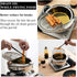 Yopay 304 Stainless Steel Deep Fryer Pot, Tempura Fryer with Thermometer and Lid, Japanese Style, 2.2L