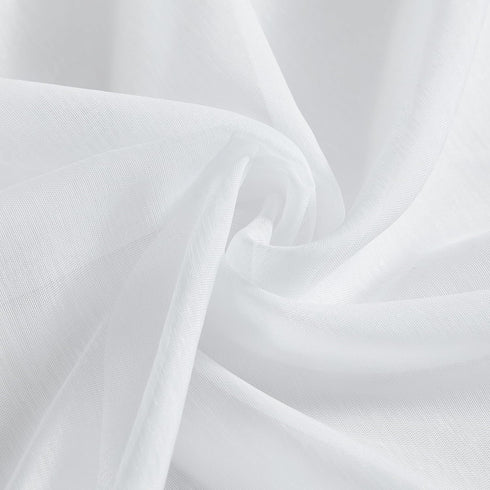 HLC.ME Sheer White Curtains, 2 Panels Semi Sheer Voile Window Drapes, 54" W x 95" L