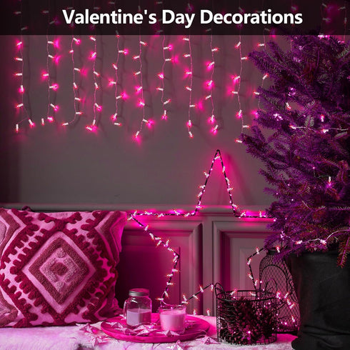 Brillarlights 100 Count 21ft Mini Pink String Lights, Indoor Outdoor Christmas Tree Lights UL Certified for Room