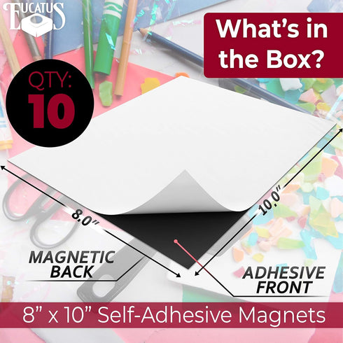 Magnetize Memories with 10 Pack 8x10 in Adhesive Photo Magnets, Peel and Stick for Crafts and Gifts