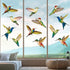 18 Pieces Large Size Hummingbird Window Clings to Prevent Bird Strikes, Non-Adhesive Vinyl Cling Stickers