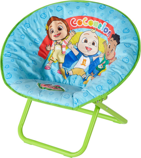 Cocomelon Toddler Saucer Chair,19 Folding Chair with Cushion Featuring JJ, Cody &