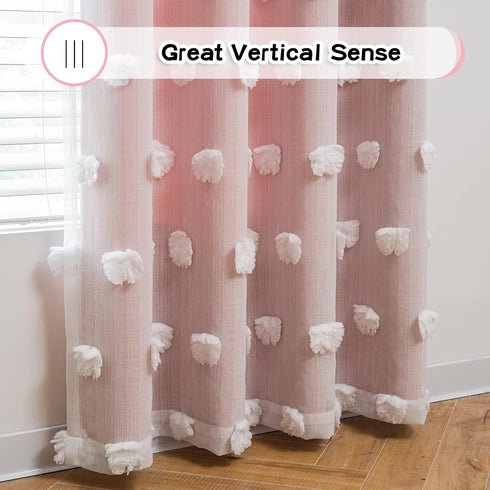 84 Inches W52 L84, 2 MYSKY HOME Pink Curtains for Girls Room Long Nursery Curtains Girl for Kids Room Double Layer
