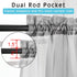 OWENIE Short Gray Sheer Curtains 36 Inches 2 Panels Set - Kitchen Tiers Valances Curtains Light Filter Rod Pocket Voile Cafe Curtains for Kitchen Bathroom Small Half Window, 42 in W x 36 in L, Grey