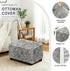 ANARACHON Leather Like Ottoman Cover, Stretch Small/Large Square Ottoman Covers, Rectangular Ottoman Slipcovers