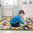 Construction Site Play Rug for Kids - Interactive Engineering Vehicles Faux Wool Carpet with Excavator & Digger Design