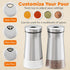 HOME EC Salt and Pepper Shakers Set, Adjustable Pour Holes, Glass and Stainless Steel Spice Dispenser