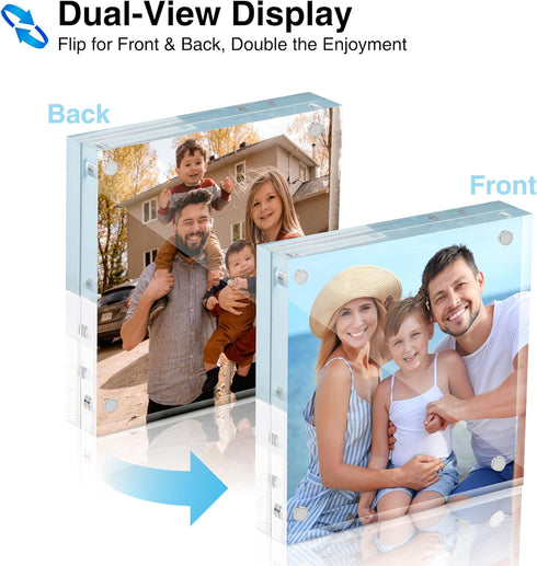 4x4, 3 Pack 4 4 4x 4 4x4 HOUSE DAY Acrylic Picture Frames Magnetic x Picture Frame, Double Sided Clear Photo Frame