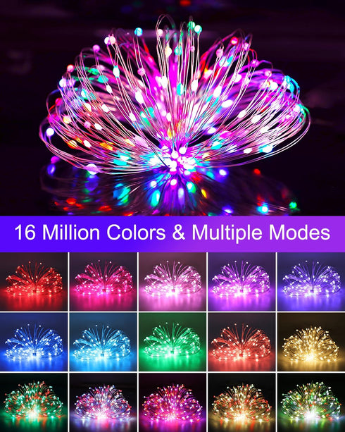 33Ft 100 Smart Fairy Lights LED Twinkle String Lights with Remote & APP Control, Color Changing USB Fairy Lights Music