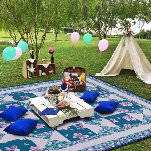 Supfitness (60"x 80") Sandproof,3-Layer Packable Extra Large Picnic Blankets Waterproof Foldable Beach Blanket