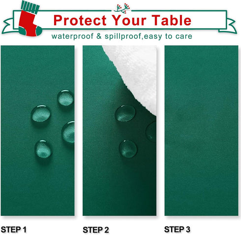 Hiasan Square Tablecloth - Waterproof Washable Polyester for Dining Room, Emerald Green, 54 x 54 Inch