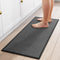 Kitchen Mat 1 PCS, Non Slip Cushioned Rugs for Kitchen Floor, Absorbent Comfort Mats Washable 17.3"x47" (Black)