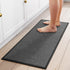 Kitchen Mat 1 PCS, Non Slip Cushioned Rugs for Kitchen Floor, Absorbent Comfort Mats Washable 17.3"x47" (Black)