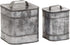 Deco 79 Decorative Canisters Set of 2, 8" & 7"H, Silver Metal Decorative Containers Keepsake Boxes
