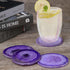 Set 4, Purple Agate Coasters of Natural Stone Drink Coasters with Unique Patterns, Decorative Table Coasters for Coffee