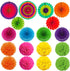 ZERODECO Party Decoration, 21 Pcs Multi-color Hanging Paper Fans, Pom Poms, Garlands, Polka Dot & Triangle Bunting Flags