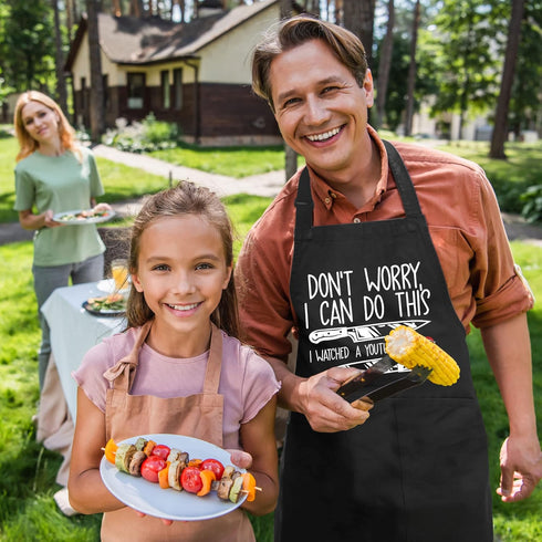 Funny Grill-Apron for Men, Father's Day, Christmas, Birthday Gifts for Dad from Daughter, Son, Wife