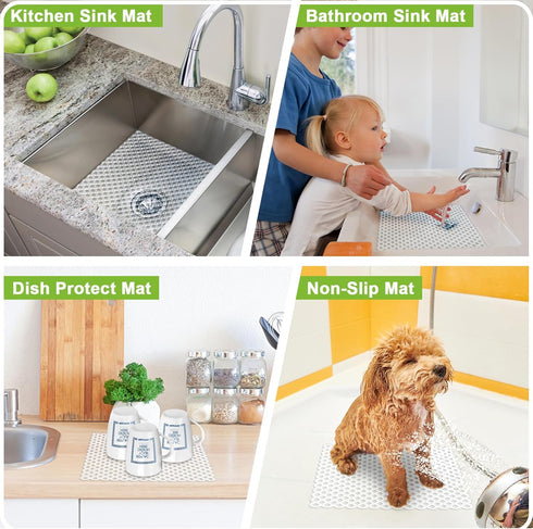 2 Pack 12 11.2 Inches Coopay Kitchen Sink Mat Plastic Protect Mat PVC Eco-friendly Adjustable Stainless steel/Porcelain