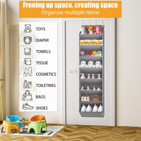16-24 Closet Storage(1 Pack KYEVIS Over The Door Shoe Organizer Storage Fit Pairs Hanging Shoe Rack Organiser for Door